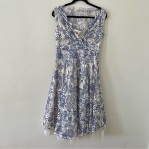 OLVI’S Lace Collection Chiffon Full Skirt Midi Dress